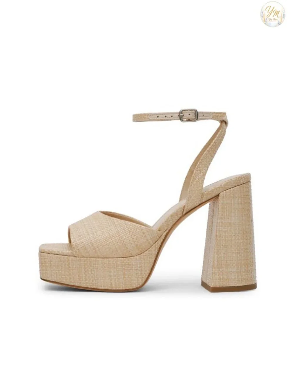 Chunky Platform Heels Open Toe Ankle Strap PU Sandals Women's Wedge Pumps